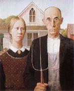 Grant Wood american gothic Sweden oil painting reproduction